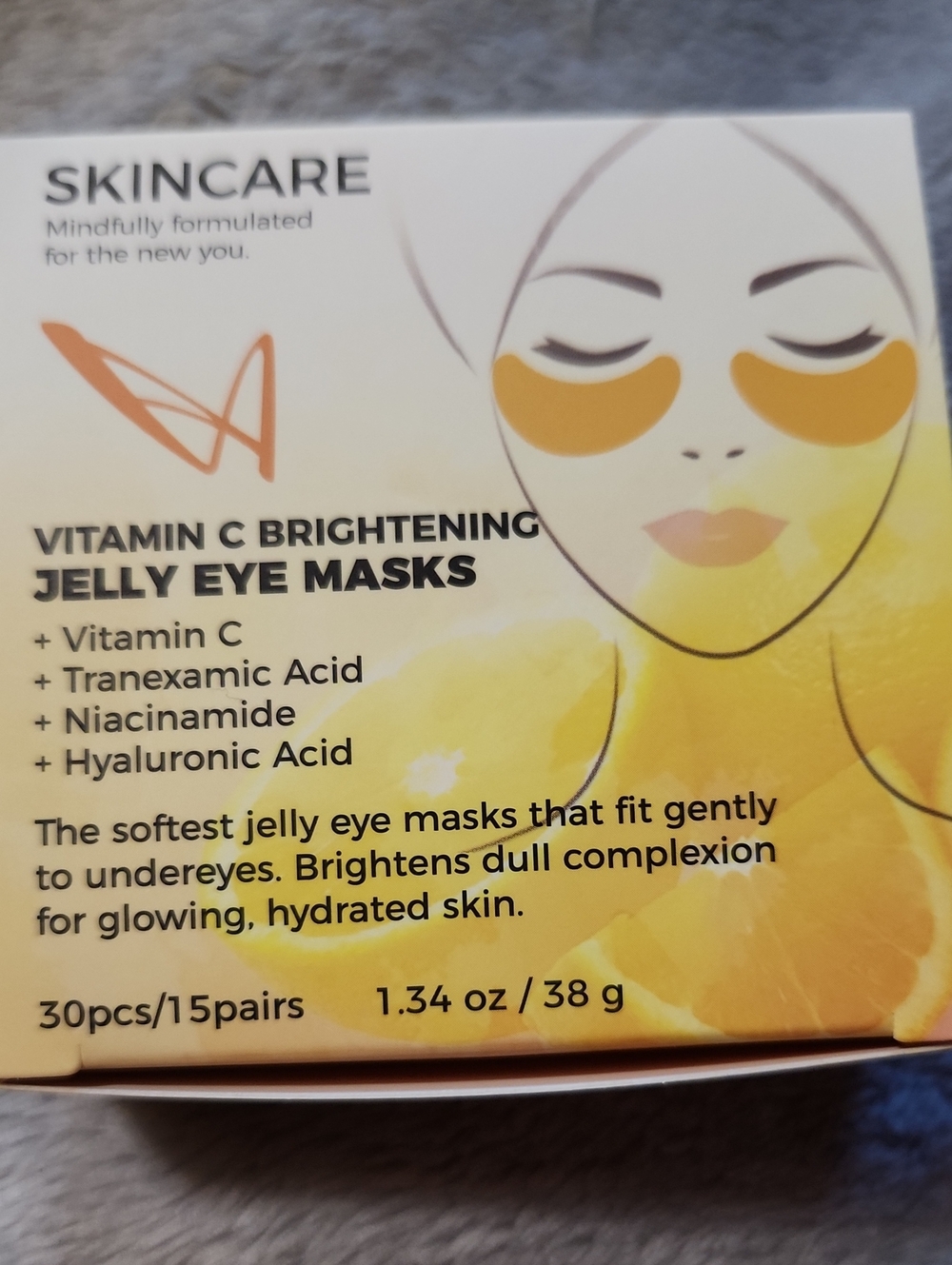 SKINCARE Vitamin C Brightening Jelly Eye Masks — Yellow